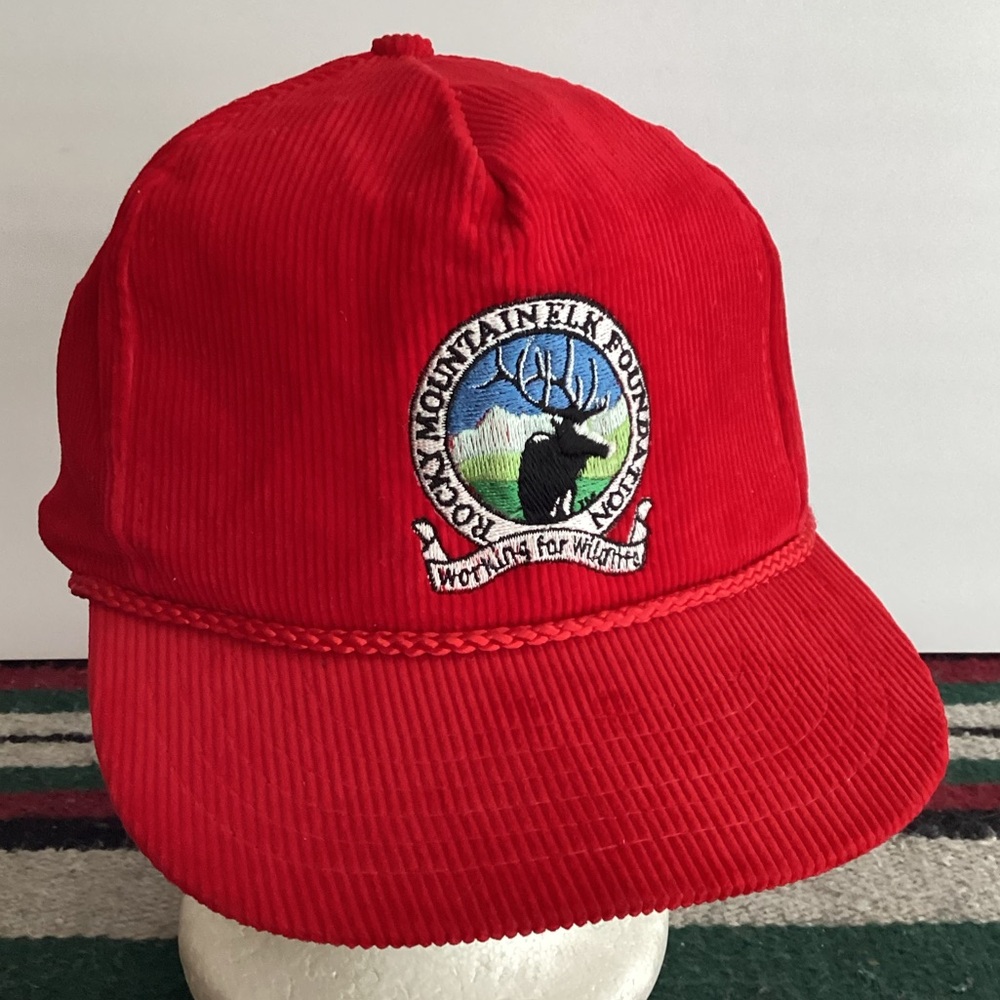 Vintage Rocky Mountain Elk Foundation Red Corduroy by Designer award